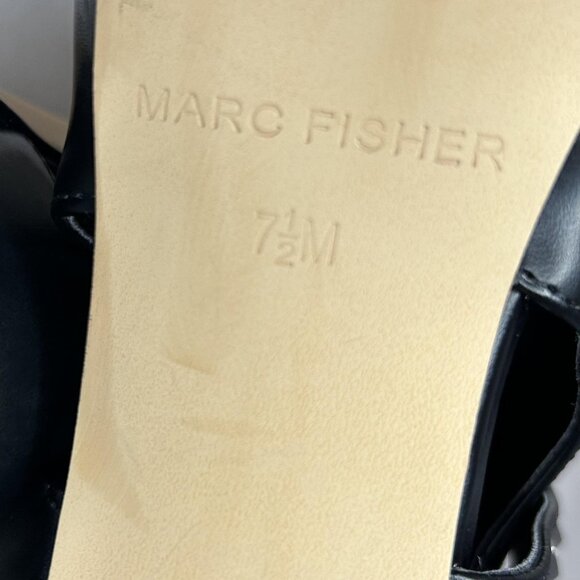 Marc Fisher Shoes Black Mahiya2 Studded Peep Toe Heels Booties - Picture 5 of 16